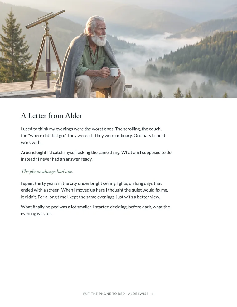 Book page 4 of 40: A Letter from Alder.